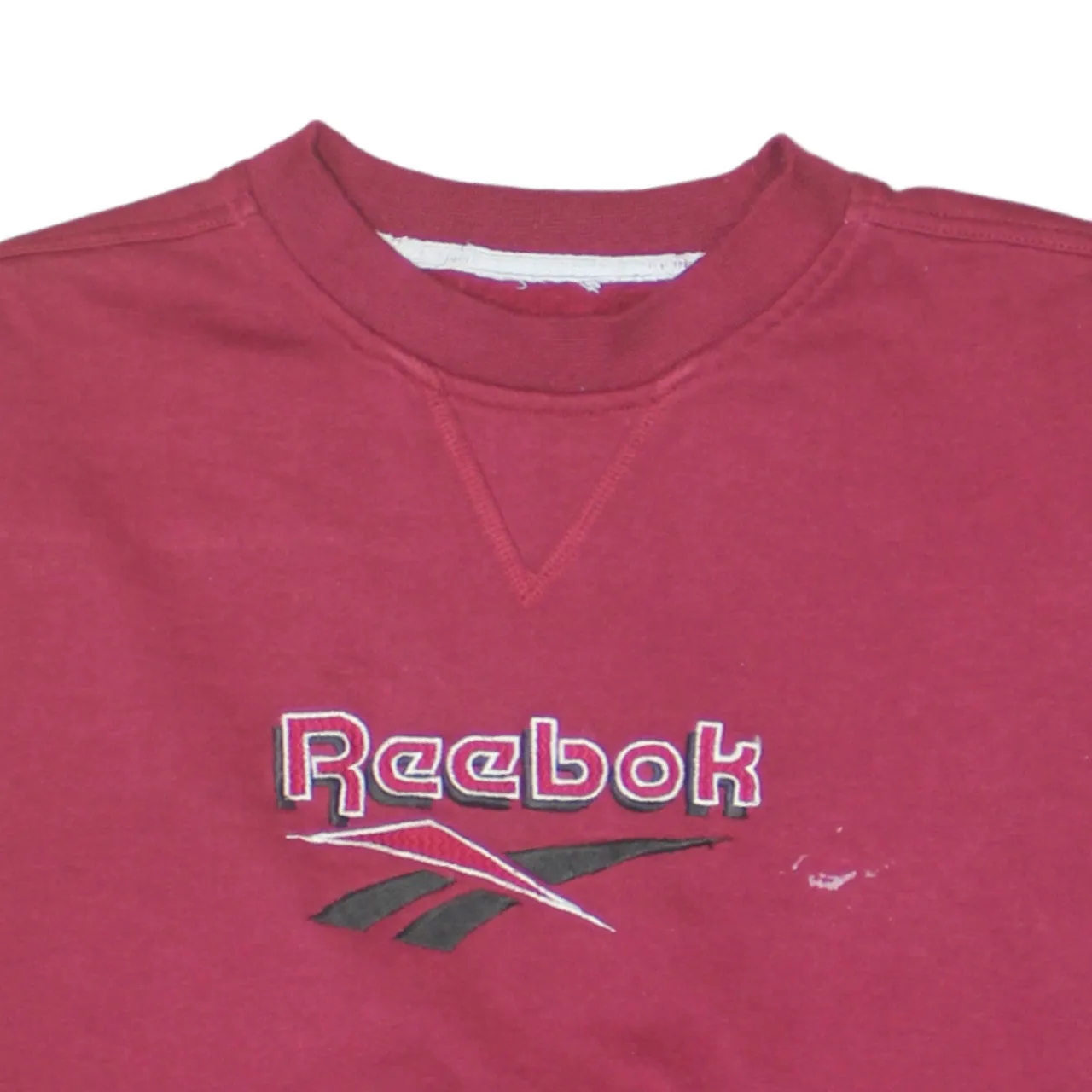 Reebok 90's Spellout Crew Neck Sweatshirt Medium Burgundy Red sold by Vintage Club product image thumbnail 3