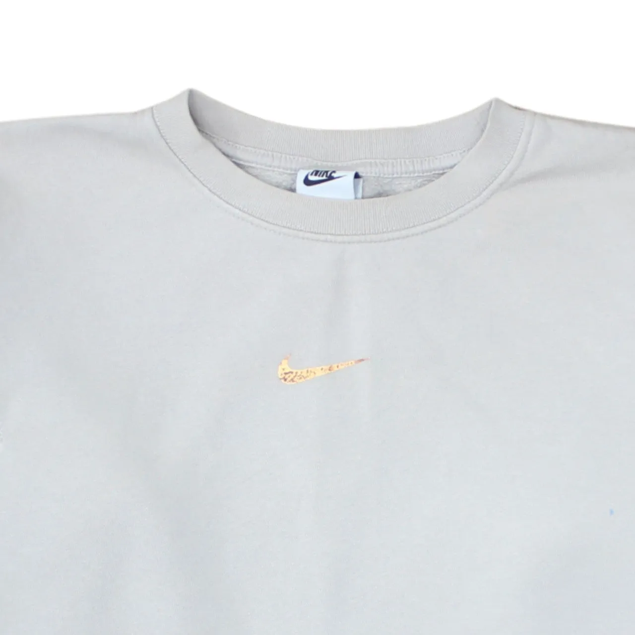 Nike 90's Center Middle Swoosh Crew Neck Sweatshirt Small Beige Cream sold by Vintage Club product image thumbnail 3