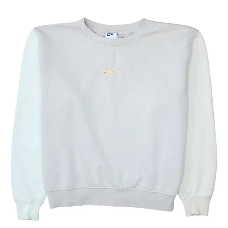 Nike 90's Center Middle Swoosh Crew Neck Sweatshirt Small Beige Cream sold by Vintage Club