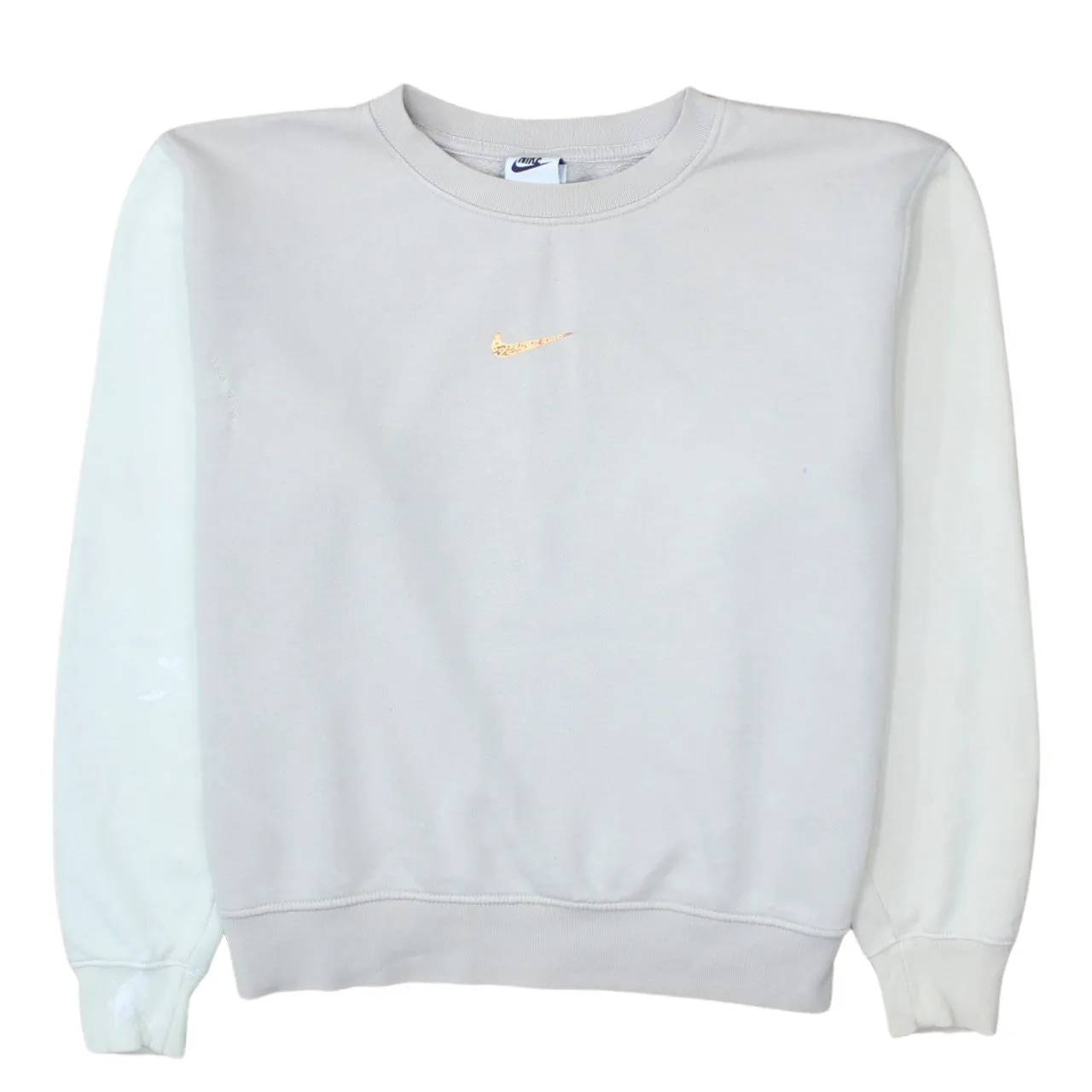 Nike 90's Center Middle Swoosh Crew Neck Sweatshirt Small Beige Cream sold by Vintage Club