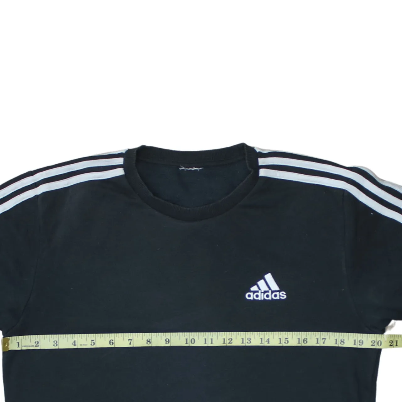 Adidas 90's Striped Sleeve Crew Neck Sweatshirt Small Black sold by Vintage Club product image thumbnail 5