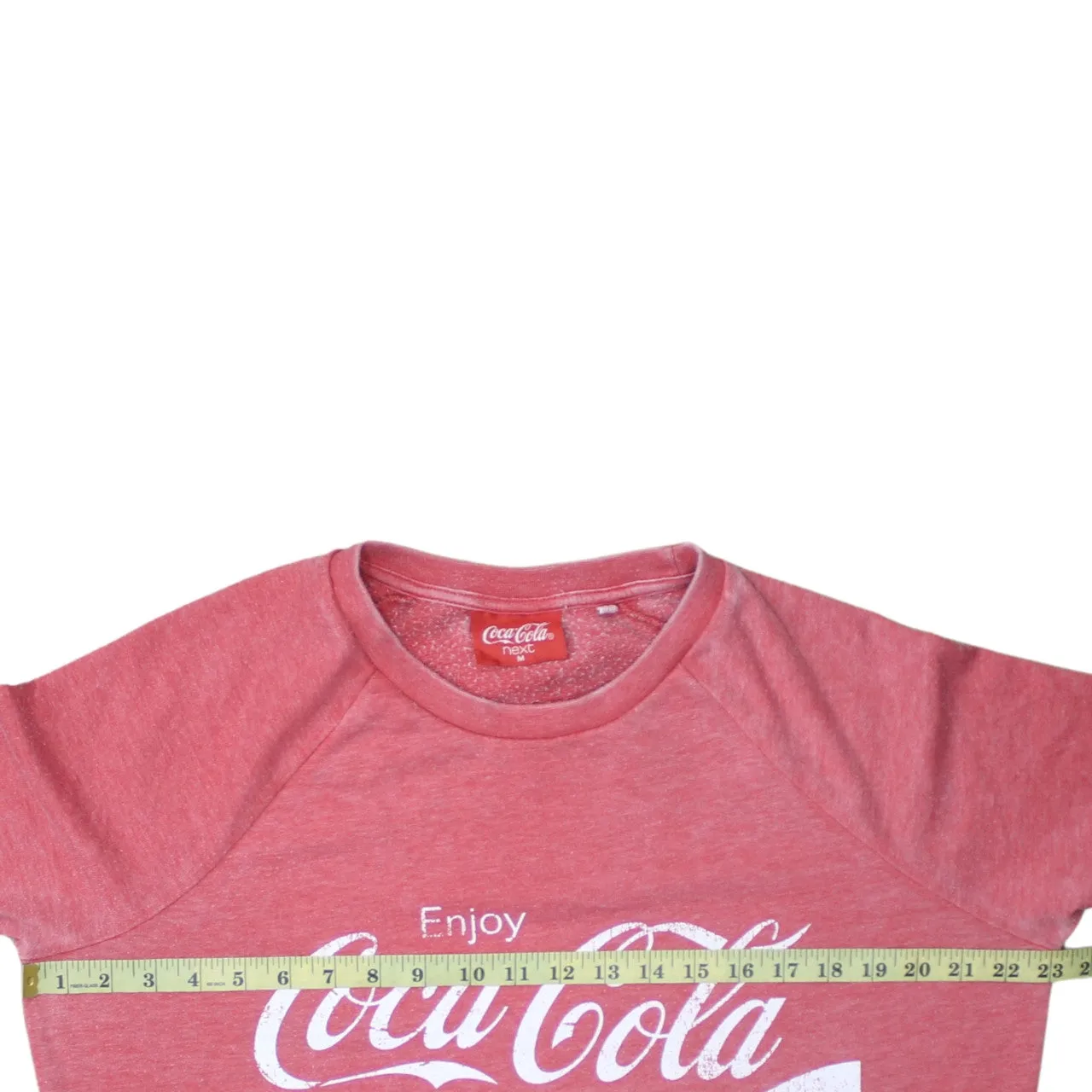 Coca Cola Pink Red Sweatshirt Men's Medium Printed Enjoy Logo Crewneck Pullover Top sold by Vintage Club product image thumbnail 5