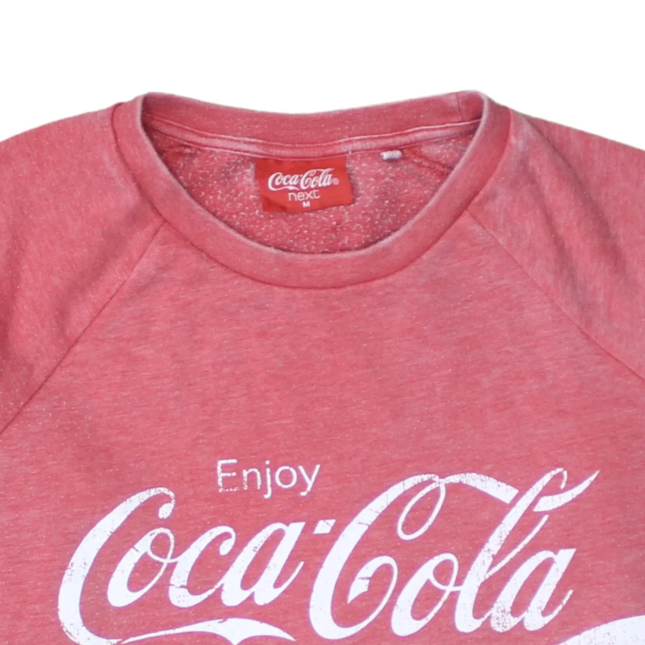 Coca Cola Pink Red Sweatshirt Men's Medium Printed Enjoy Logo Crewneck Pullover Top sold by Vintage Club product image thumbnail 3