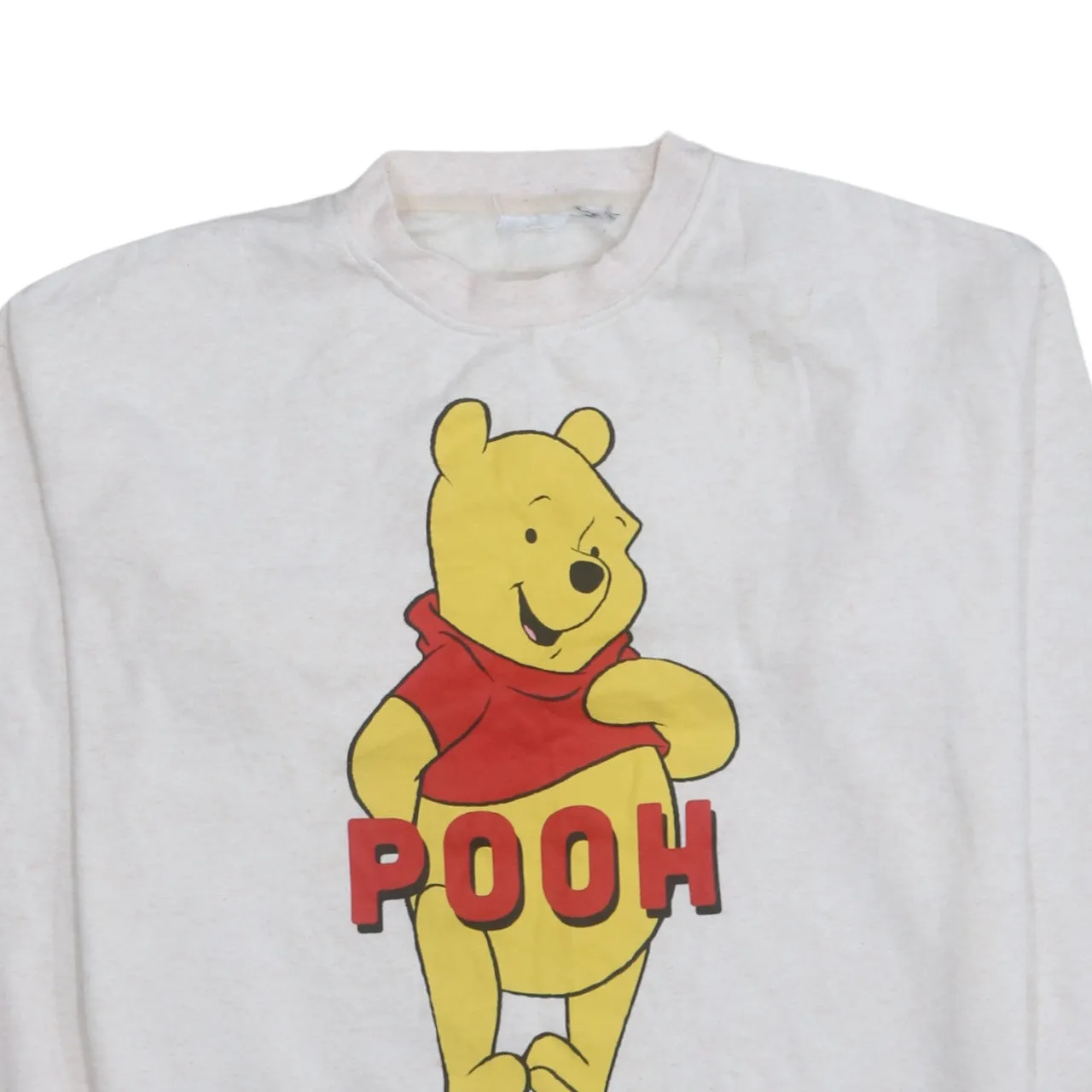 Retro Beige Cream Sweatshirt Men's Small Winnie The Pooh Printed Graphic Pullover Jumper sold by Vintage Club product image thumbnail 3