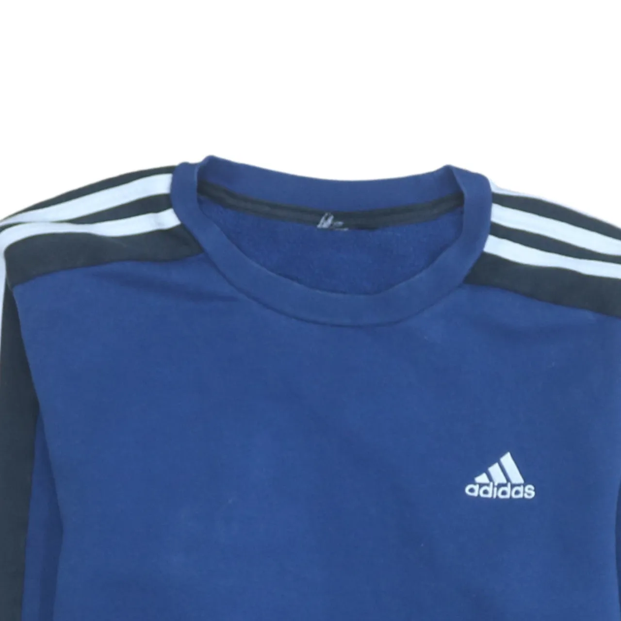 Adidas 90's Striped Sleeve Crew Neck Sweatshirt Small Blue sold by Vintage Club product image thumbnail 3