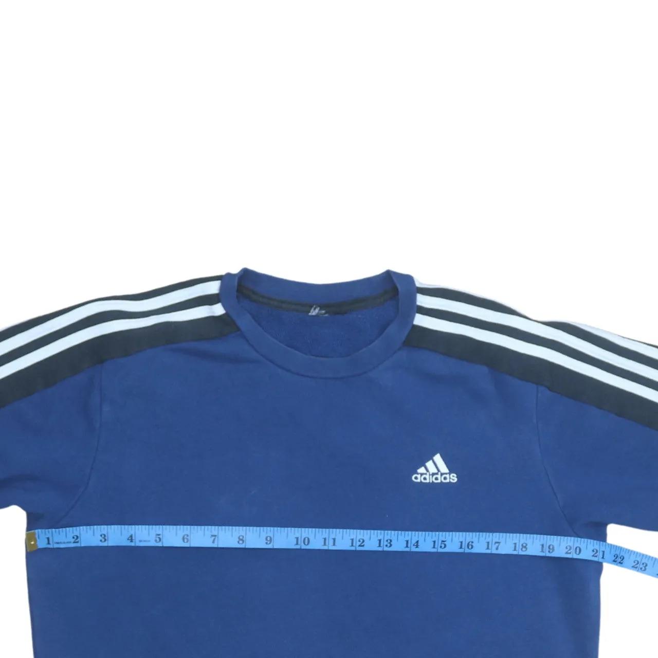 Adidas 90's Striped Sleeve Crew Neck Sweatshirt Small Blue sold by Vintage Club product image thumbnail 5