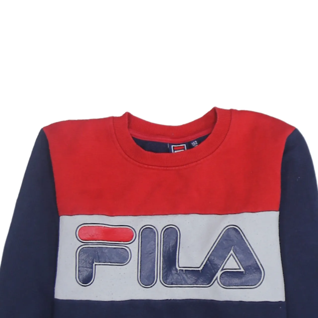 Fila Navy Blue Sweatshirt Men's Small Big Logo Panelled Crewneck Pullover Jumper Top sold by Vintage Club product image thumbnail 3