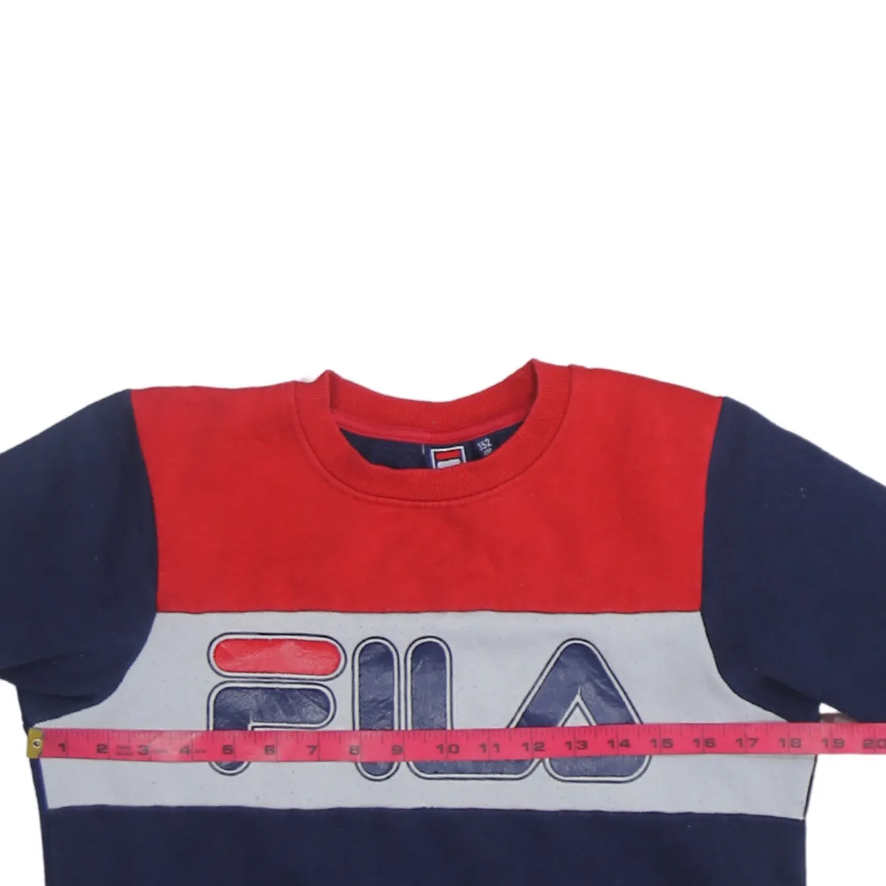 Fila Navy Blue Sweatshirt Men's Small Big Logo Panelled Crewneck Pullover Jumper Top sold by Vintage Club product image thumbnail 5