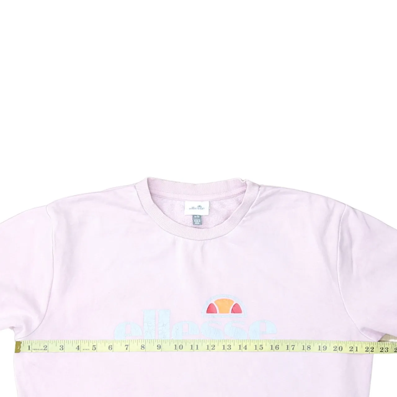 Ellesse Light Pink Sweatshirt Men's Medium Printed Front Logo Crewneck Pullover Fleece Top sold by Vintage Club product image thumbnail 5