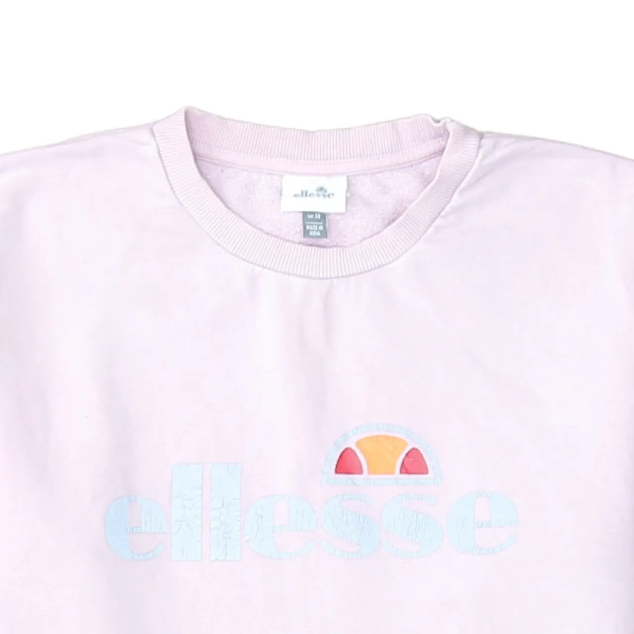 Ellesse Light Pink Sweatshirt Men's Medium Printed Front Logo Crewneck Pullover Fleece Top sold by Vintage Club product image thumbnail 3