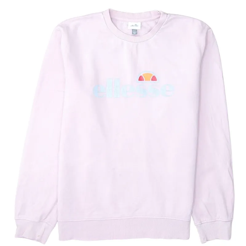 Ellesse Light Pink Sweatshirt Men's Medium Printed Front Logo Crewneck Pullover Fleece Top made by Ellesse