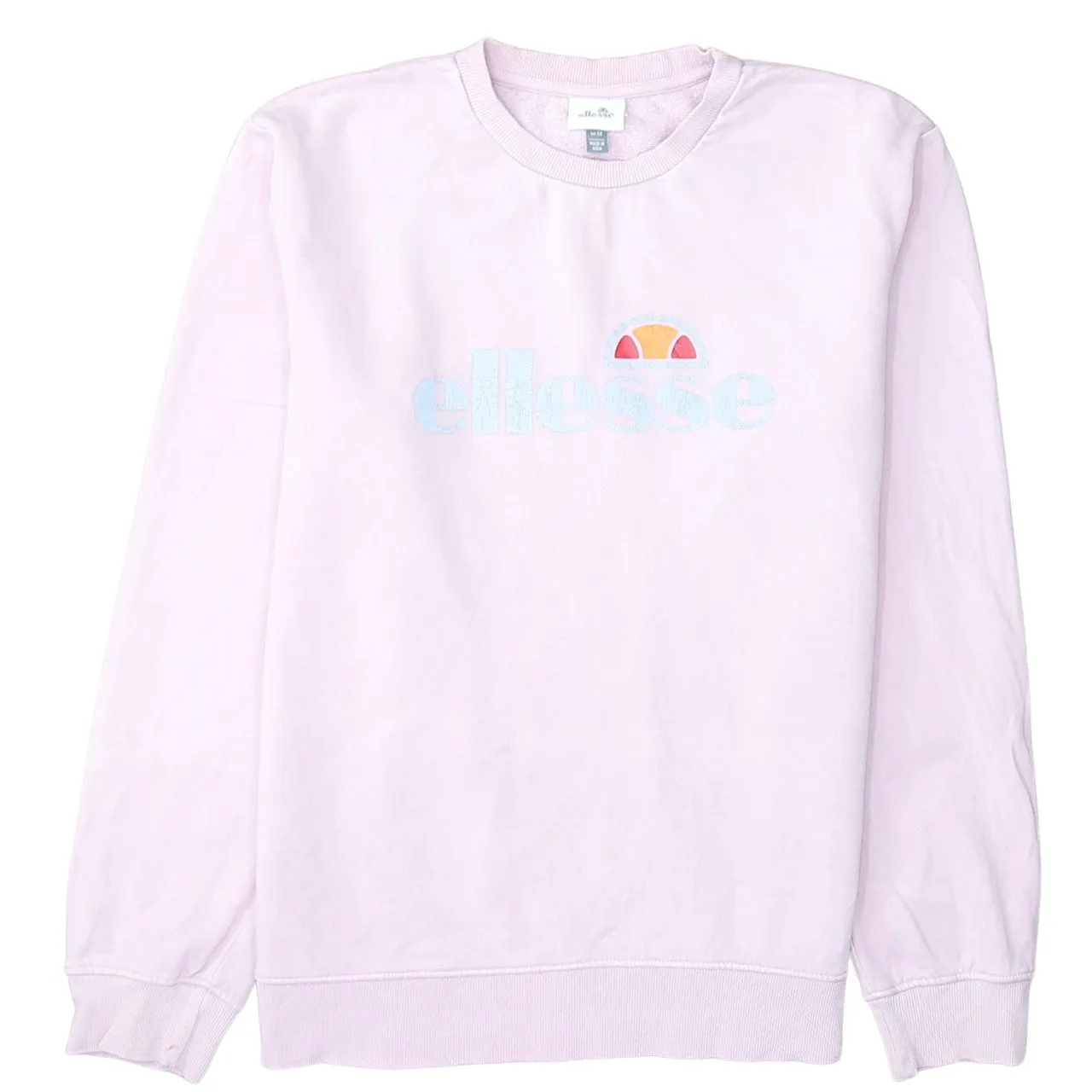 Ellesse Light Pink Sweatshirt Men's Medium Printed Front Logo Crewneck Pullover Fleece Top sold by Vintage Club