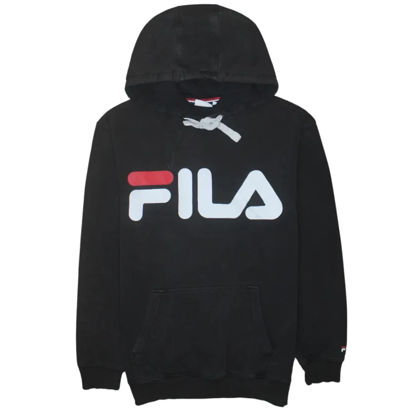 Fila 90's Spellout Pullover Hoodie Small Black sold by Vintage Club