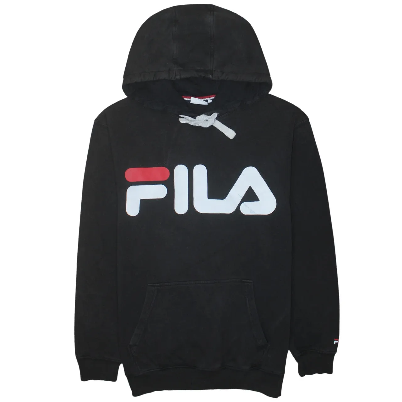 Fila 90's Spellout Pullover Hoodie Small Black sold by Vintage Club