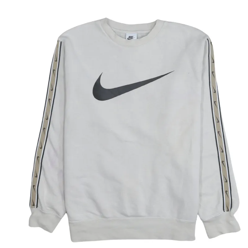 Nike 90's Center Middle Swoosh Crew Neck Sweatshirt Small Beige Cream made by Nike