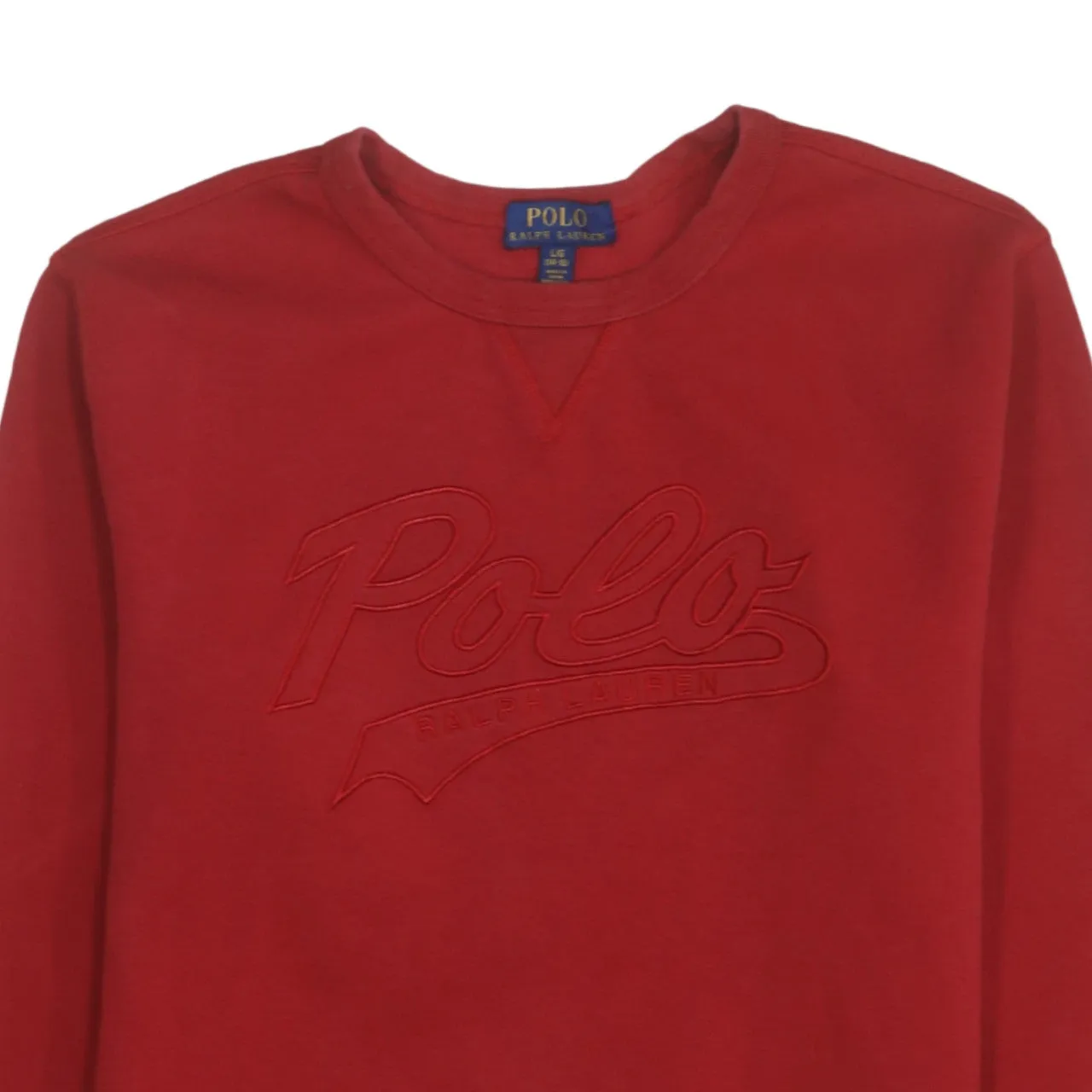 Polo Ralph Lauren 90's Spellout Crew Neck Sweatshirt Large Red sold by Vintage Club product image thumbnail 3