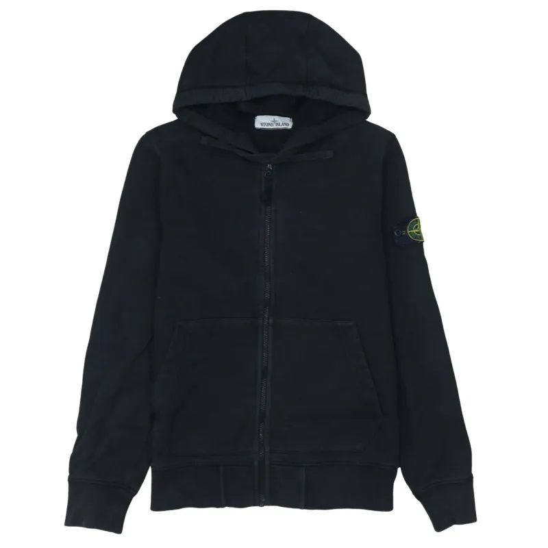 Stone Island 90's Lightweight Full Zip Up Hoodie Small Black made by Stone Island