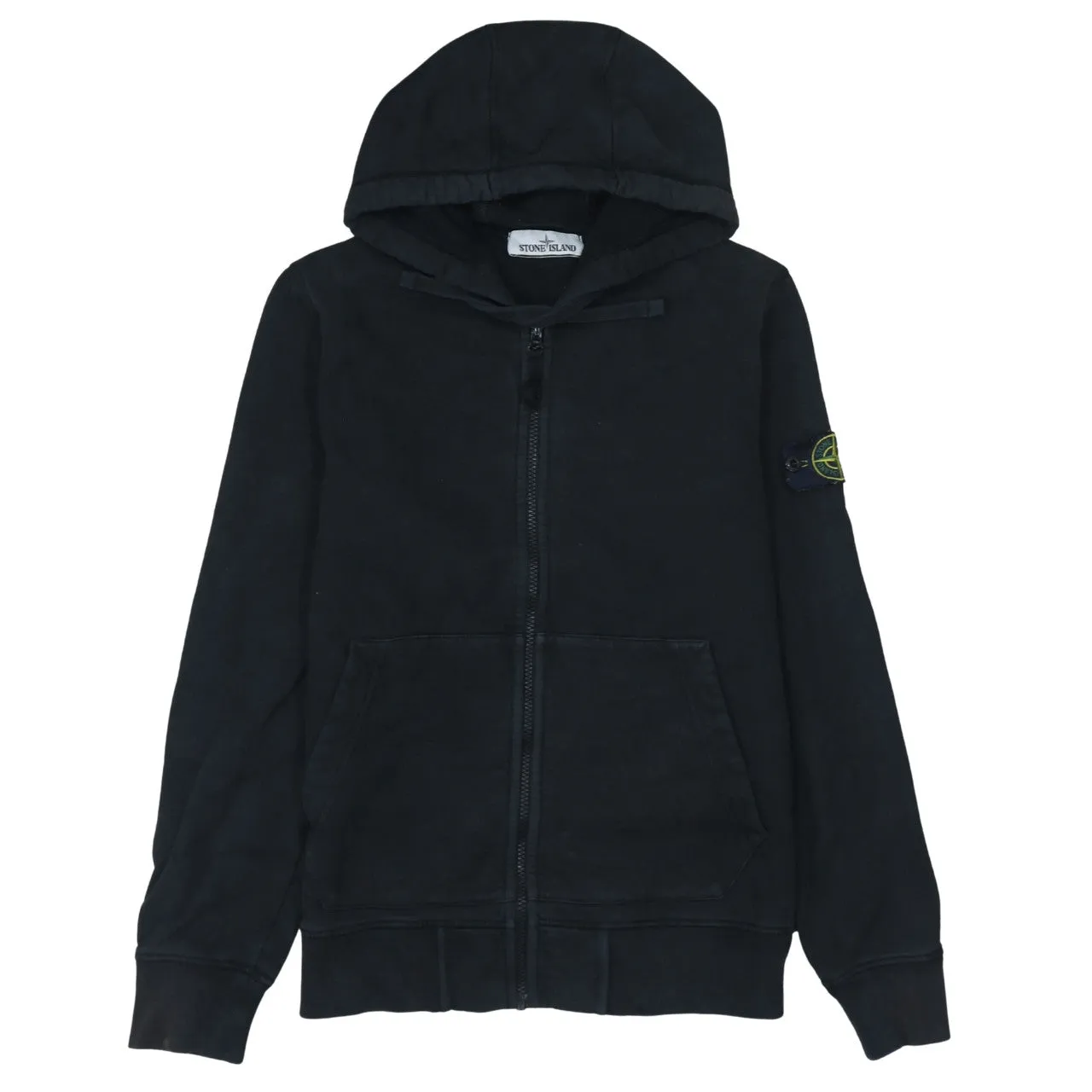 Stone Island 90's Lightweight Full Zip Up Hoodie Small Black sold by Vintage Club