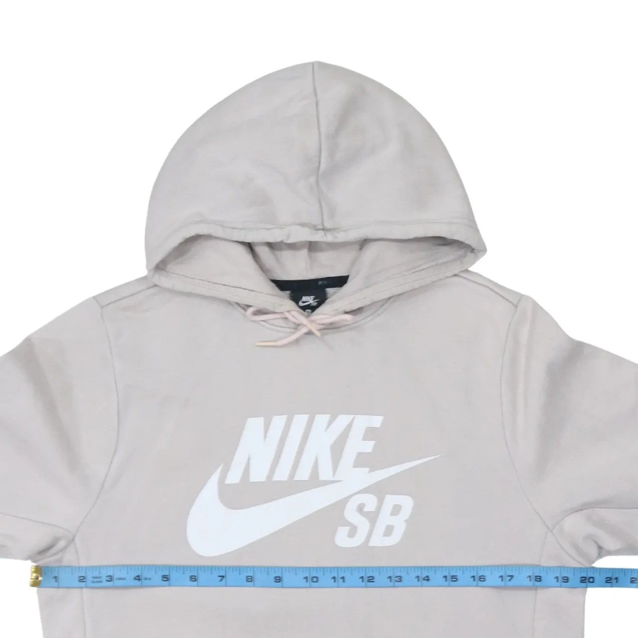Nike 90's Center Middle Swoosh Pullover Hoodie Small Beige Cream sold by Vintage Club product image thumbnail 5