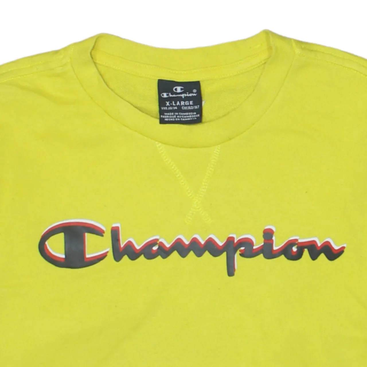 Champion 90's Spellout Crew Neck Sweatshirt XLarge Yellow sold by Vintage Club product image thumbnail 3