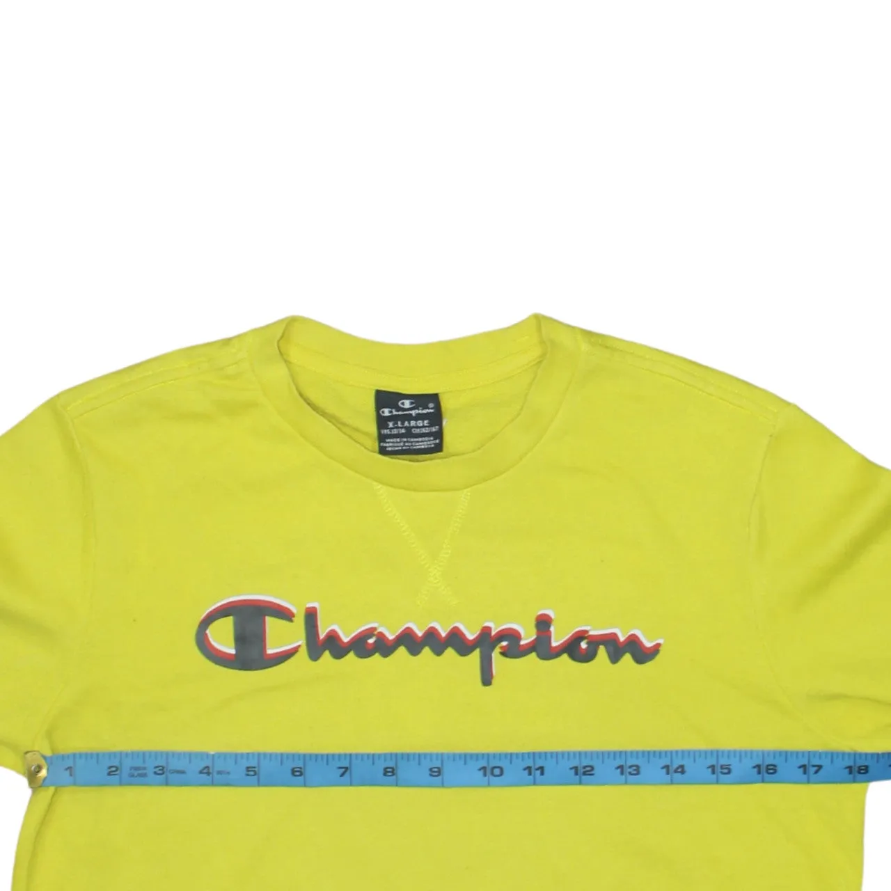 Champion 90's Spellout Crew Neck Sweatshirt XLarge Yellow sold by Vintage Club product image thumbnail 5