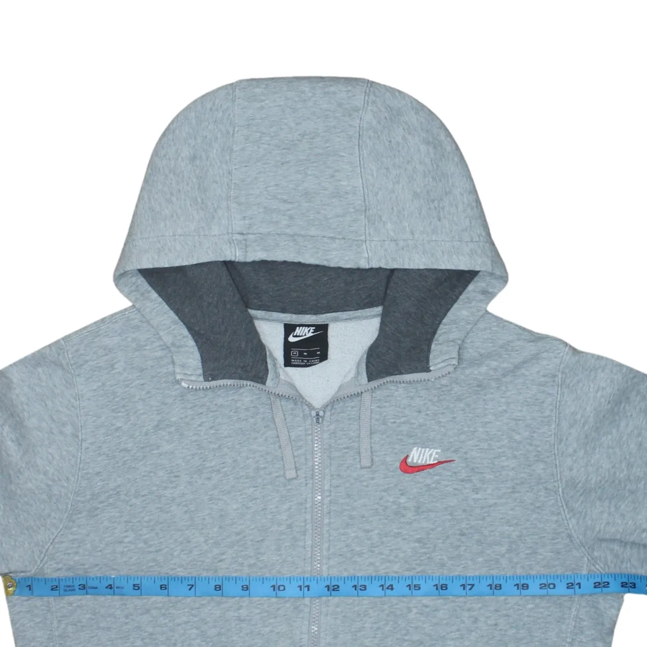 Nike 90's Swoosh Full Zip Up Hoodie Medium Grey sold by Vintage Club product image thumbnail 5