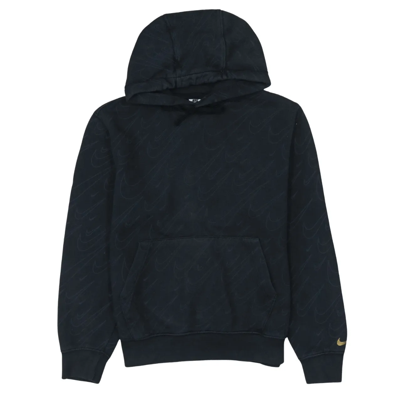 Nike 90's Swoosh Pullover Hoodie Small Black sold by Vintage Club