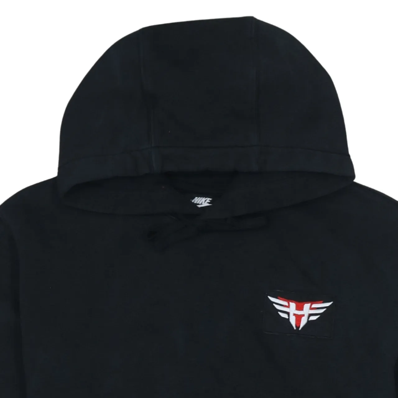 Nike 90's Drawstring Pockets Pullover Hoodie Medium Black sold by Vintage Club product image thumbnail 3