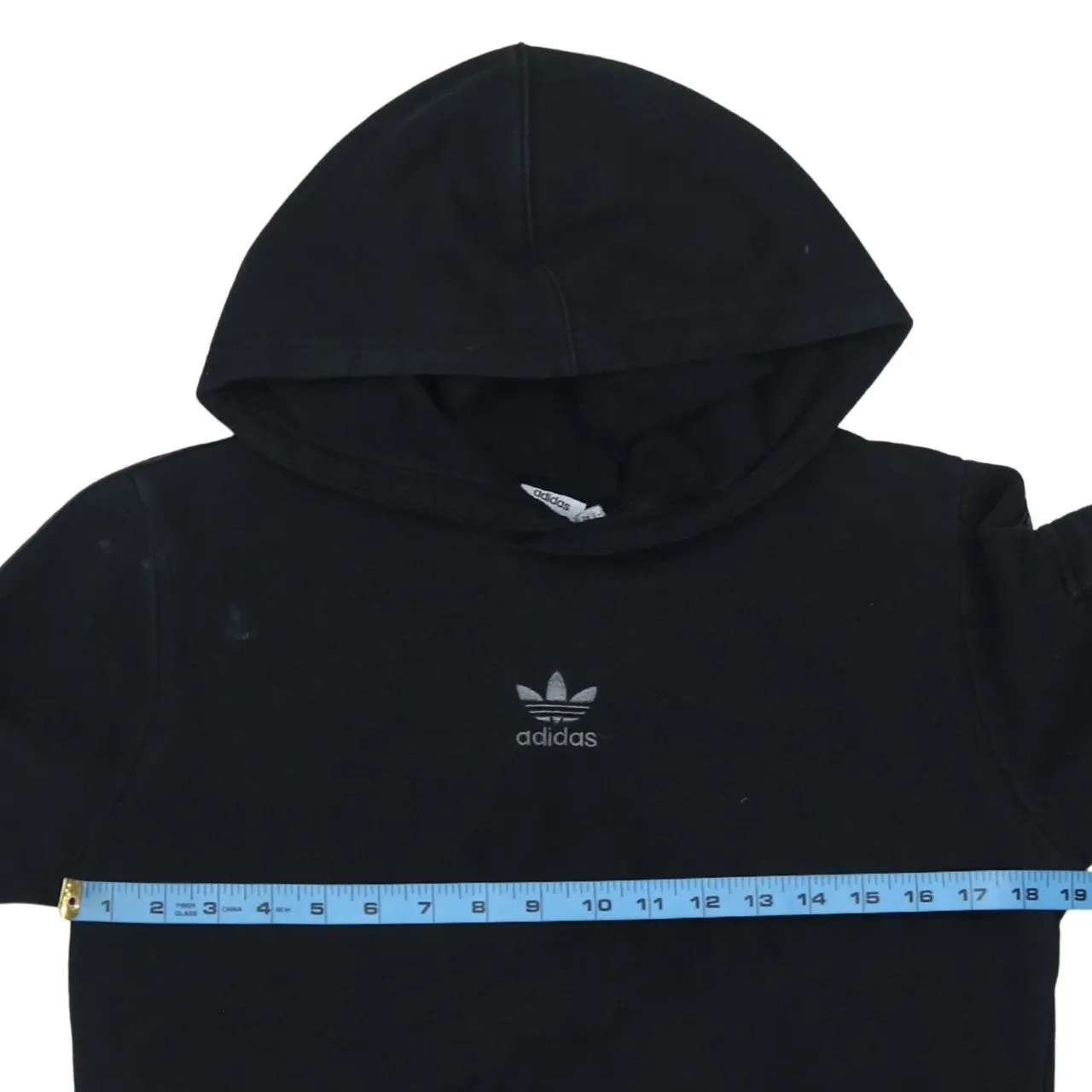 Adidas 90's Drawstring Pockets Pullover Hoodie Large Black sold by Vintage Club product image thumbnail 5