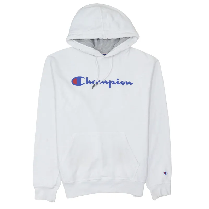 Champion 90's Spellout Pullover Hoodie Medium White sold by Vintage Club