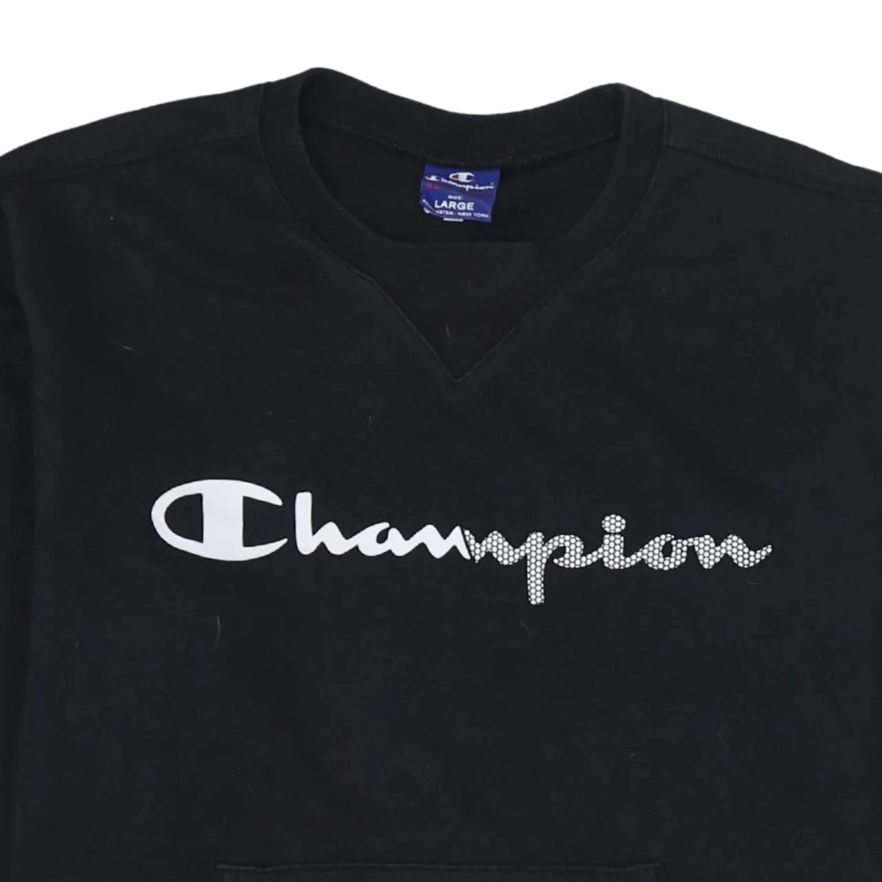 Champion 90's Spellout Crew Neck Sweatshirt Large Black sold by Vintage Club product image thumbnail 3