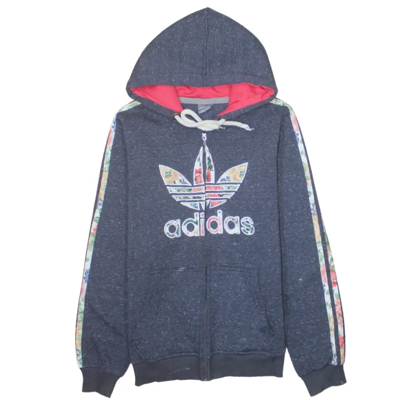 Adidas 90's Spellout Full Zip Up Hoodie Large Blue sold by Vintage Club