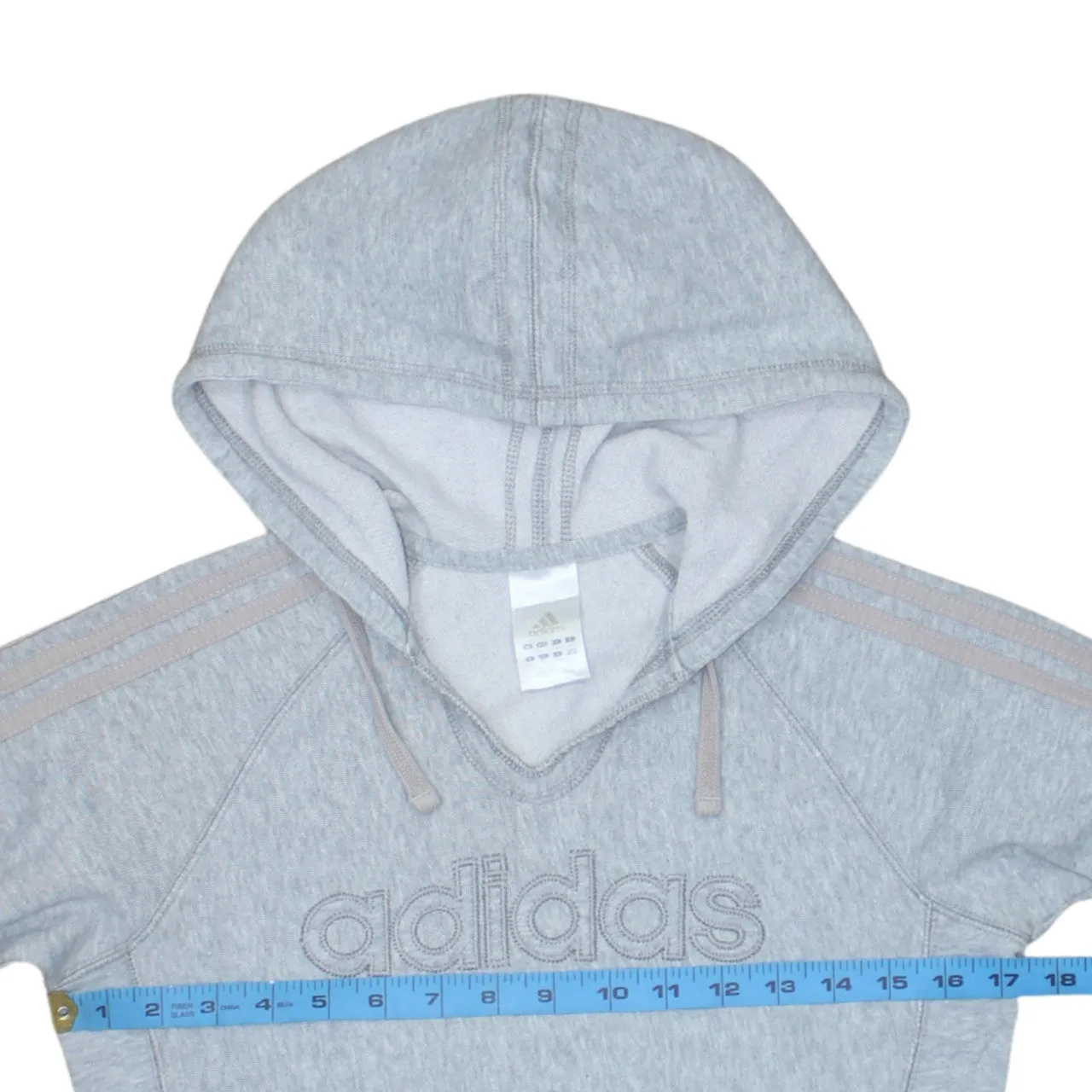 Adidas 90's Spellout Pullover Hoodie XSmall Grey sold by Vintage Club product image thumbnail 5