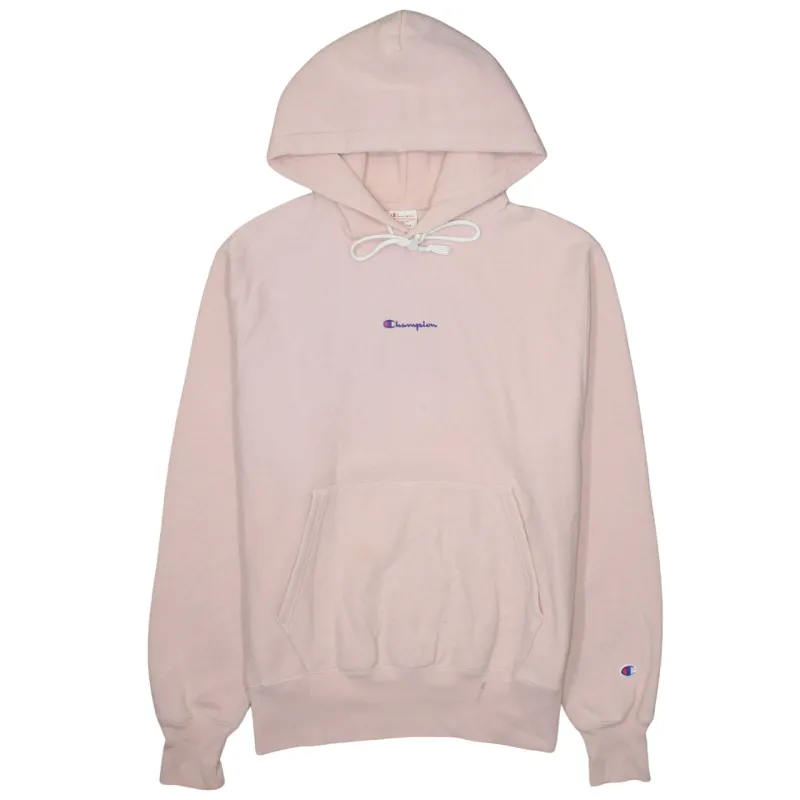 Champion 90's Drawstring Pockets Pullover Hoodie Medium Pink sold by Vintage Club