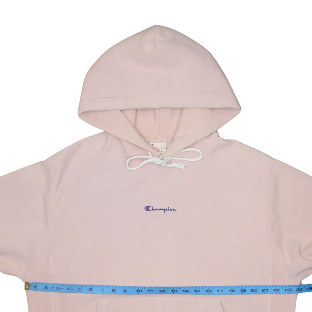 Champion 90's Drawstring Pockets Pullover Hoodie Medium Pink sold by Vintage Club product image thumbnail 5