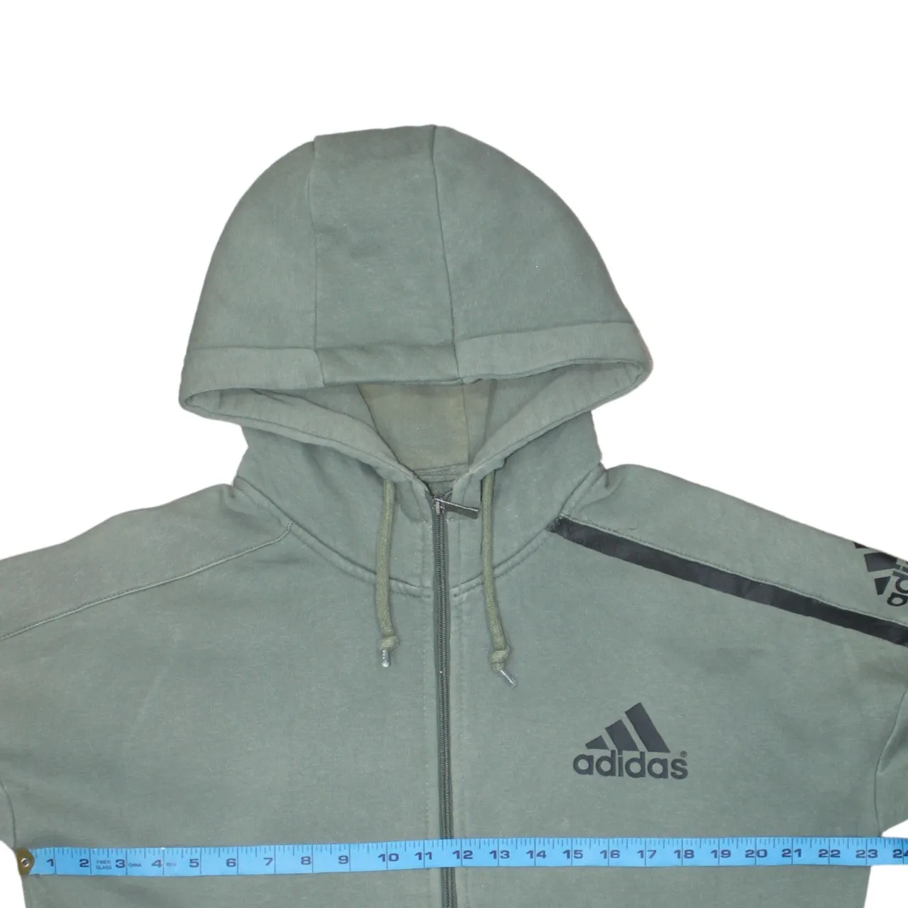 Adidas 90's Lightweight Full Zip Up Hoodie Medium Green sold by Vintage Club product image thumbnail 5