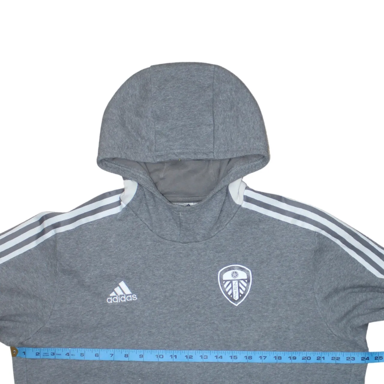 Adidas 90's Striped Sleeve Pullover Hoodie Large Grey sold by Vintage Club product image thumbnail 5