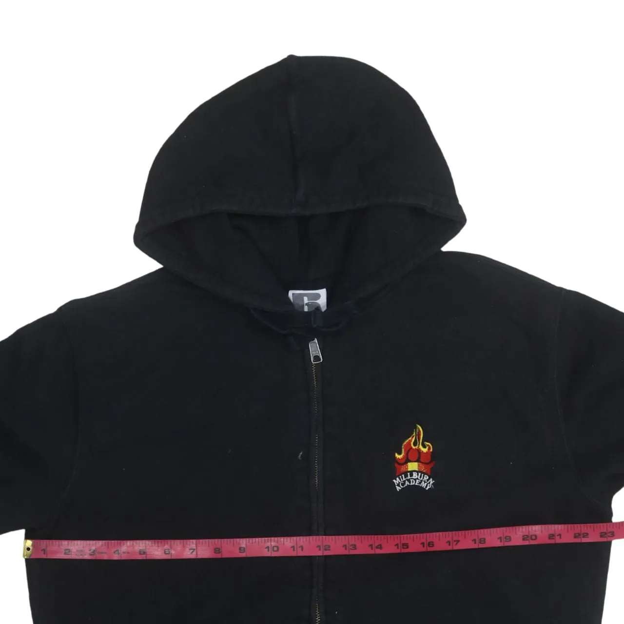 Russell 90's Drawstring Pockets Full Zip Up Hoodie Large Black sold by Vintage Club product image thumbnail 5