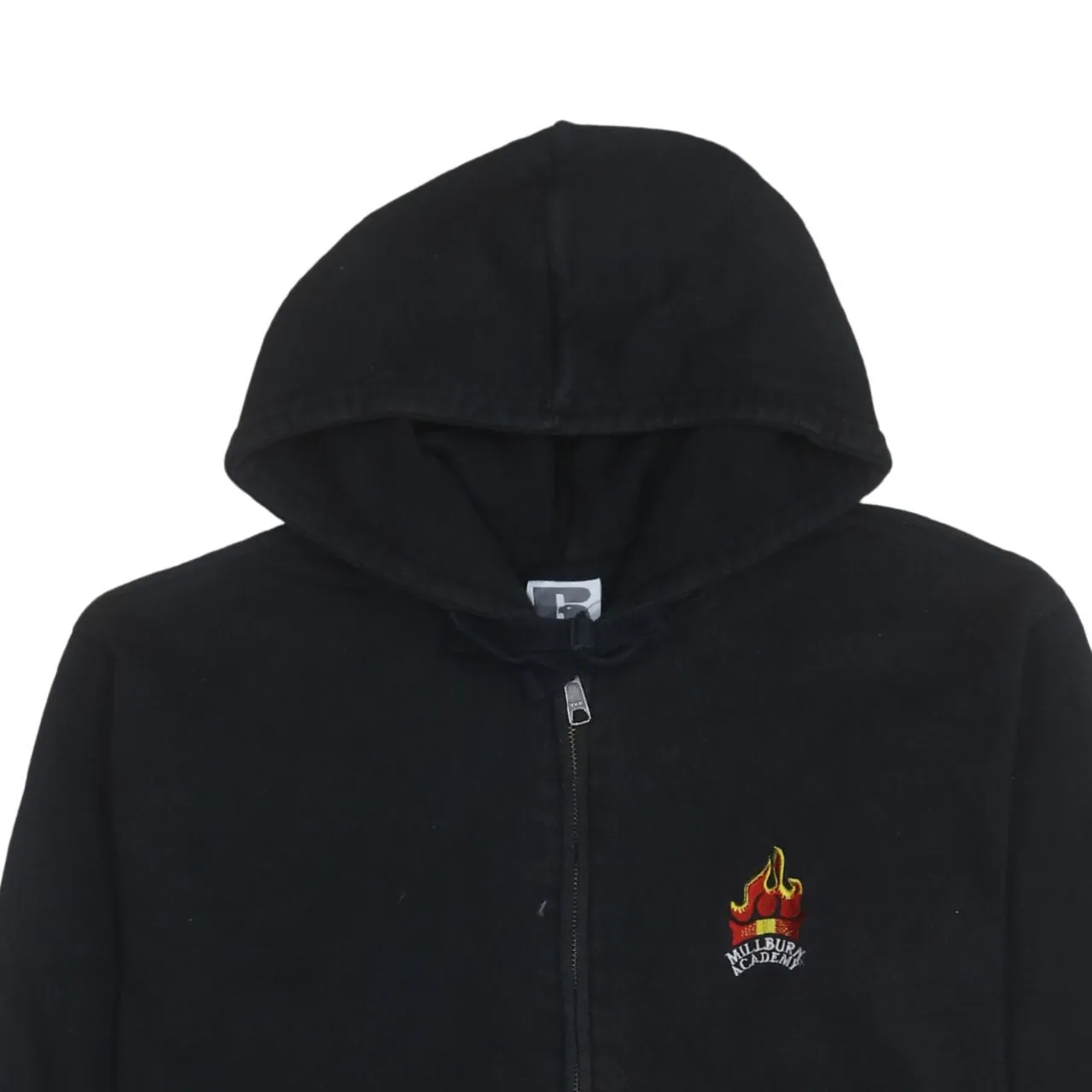 Russell 90's Drawstring Pockets Full Zip Up Hoodie Large Black sold by Vintage Club product image thumbnail 3