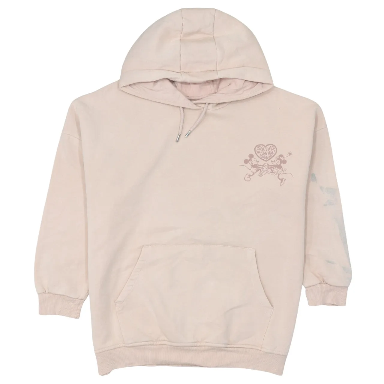 Disney 90's Mickey & Minnie Mouse Pullover Hoodie XSmall Pink sold by Vintage Club