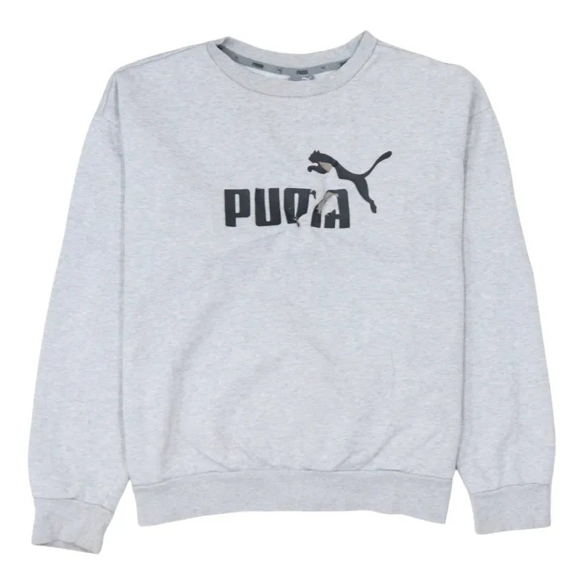 Puma 90's Spellout Crew Neck Sweatshirt Medium Grey sold by Vintage Club