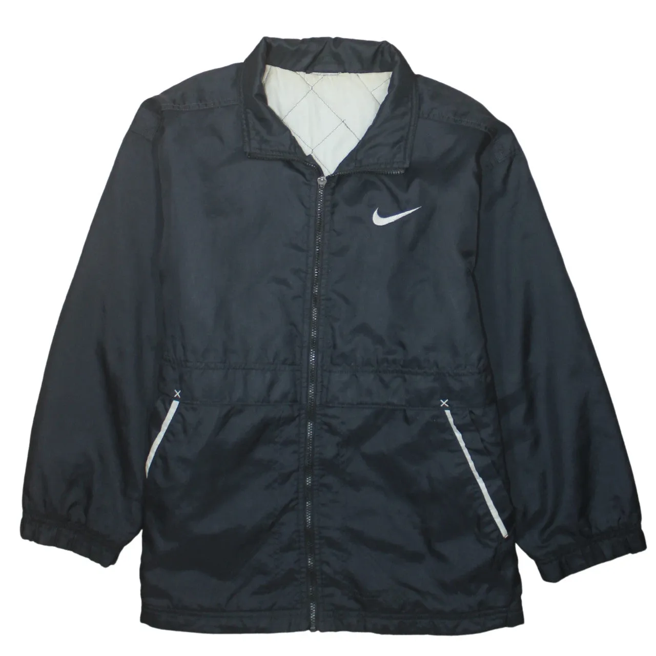 Nike 90's Swoosh Full Zip Up Windbreaker Medium Black sold by Vintage Club