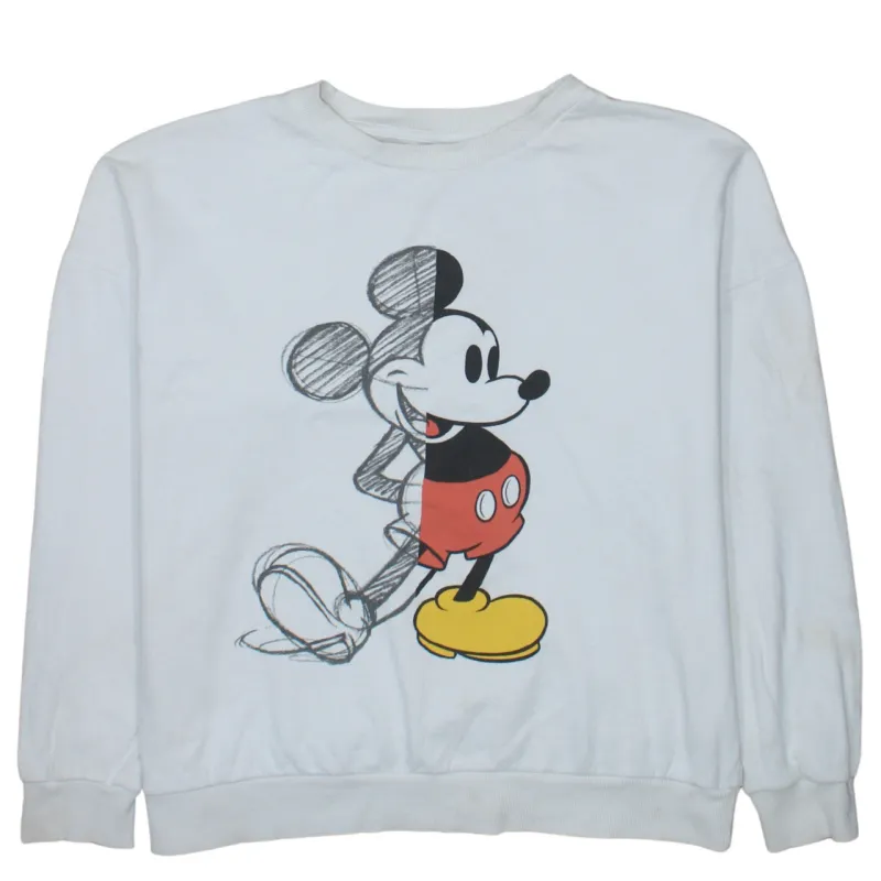 Disney 90's Mickey Mouse Crew Neck Sweatshirt Large White sold by Vintage Club