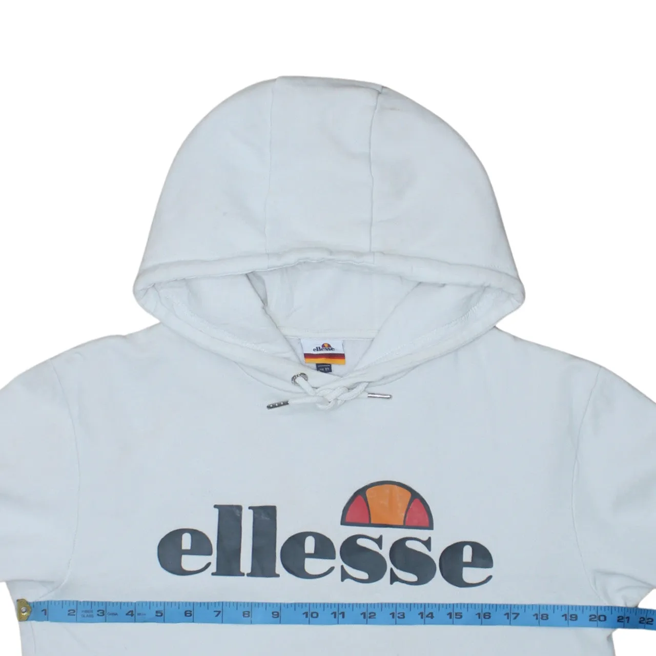 Ellesse 90's Spellout Pullover Hoodie Medium White sold by Vintage Club product image thumbnail 5