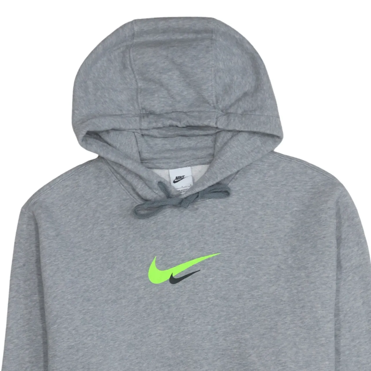 Nike 90's Center Middle Swoosh Pullover Hoodie Large Grey sold by Vintage Club product image thumbnail 3