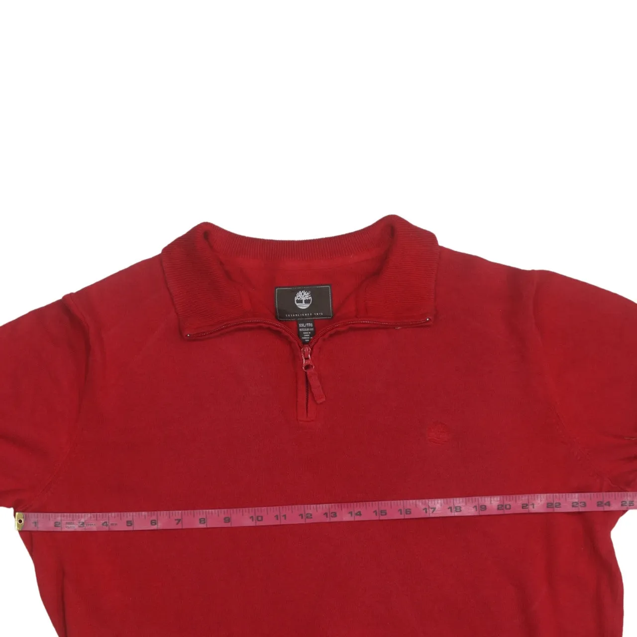 Timberland 90's Lightweight Quarter Zip Sweatshirt XXLarge (2XL) Red sold by Vintage Club product image thumbnail 5