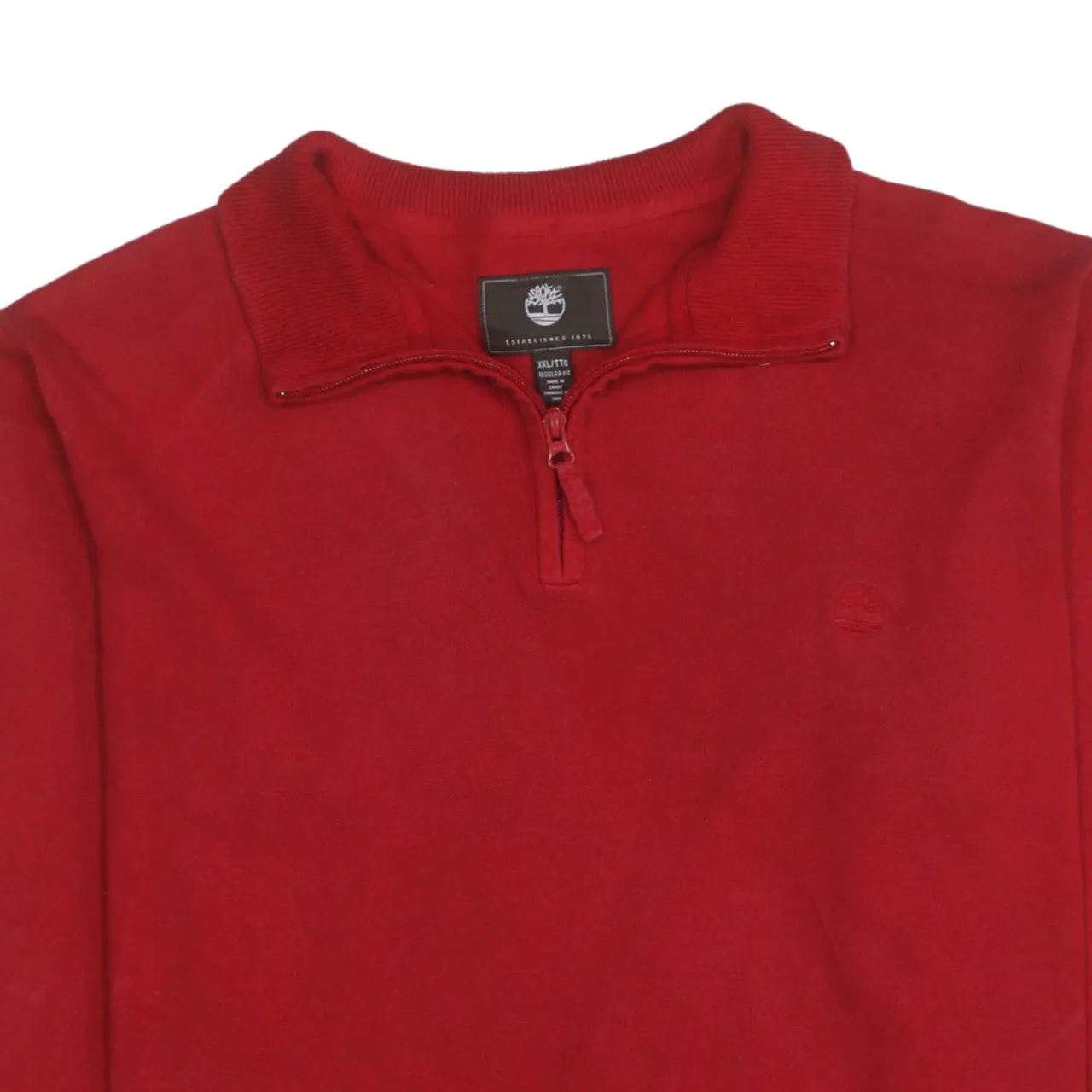 Timberland 90's Lightweight Quarter Zip Sweatshirt XXLarge (2XL) Red sold by Vintage Club product image thumbnail 3