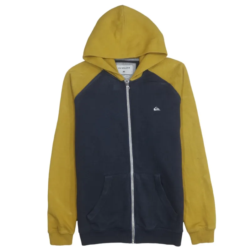 QuikSilver 90's Drawstring Pockets Full Zip Up Hoodie XLarge Navy Blue made by Vintage Club