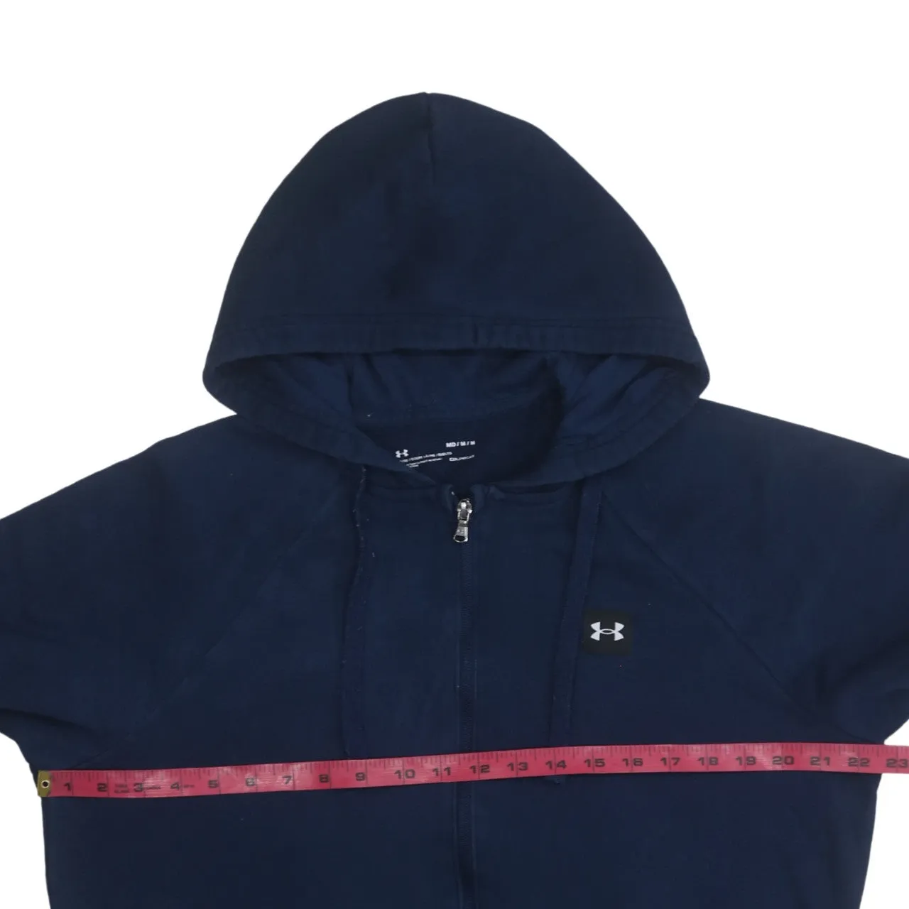 Under Armour 90's Drawstring Pockets Full Zip Up Hoodie Medium Navy Blue sold by Vintage Club product image thumbnail 5
