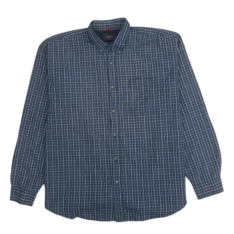 Wrangler 90's Long Sleeve Button Up Shirt XXLarge  Navy Blue made by Wrangler